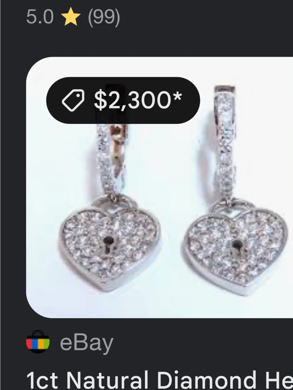 Pavé Heart Lock Drop Earrings NEW